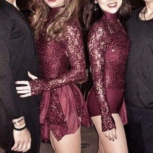 Dance costume with sequins